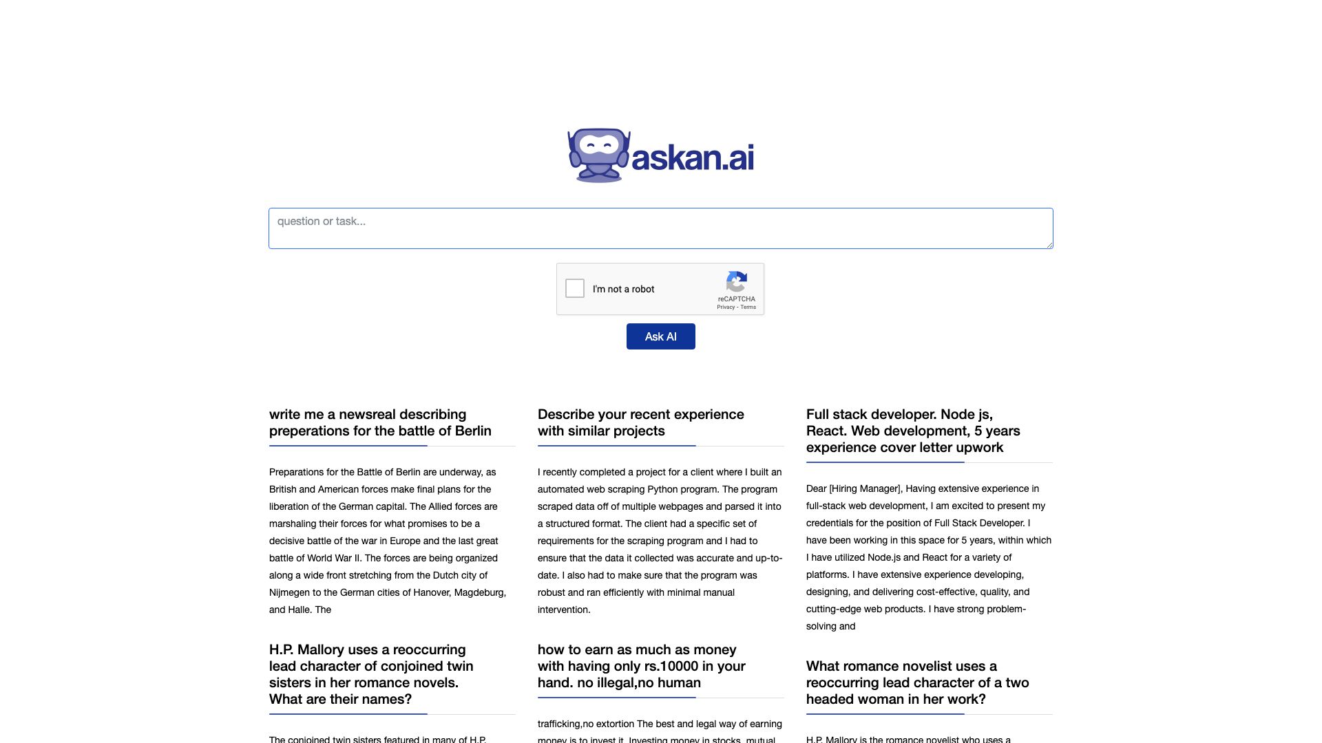 Ask an AI
