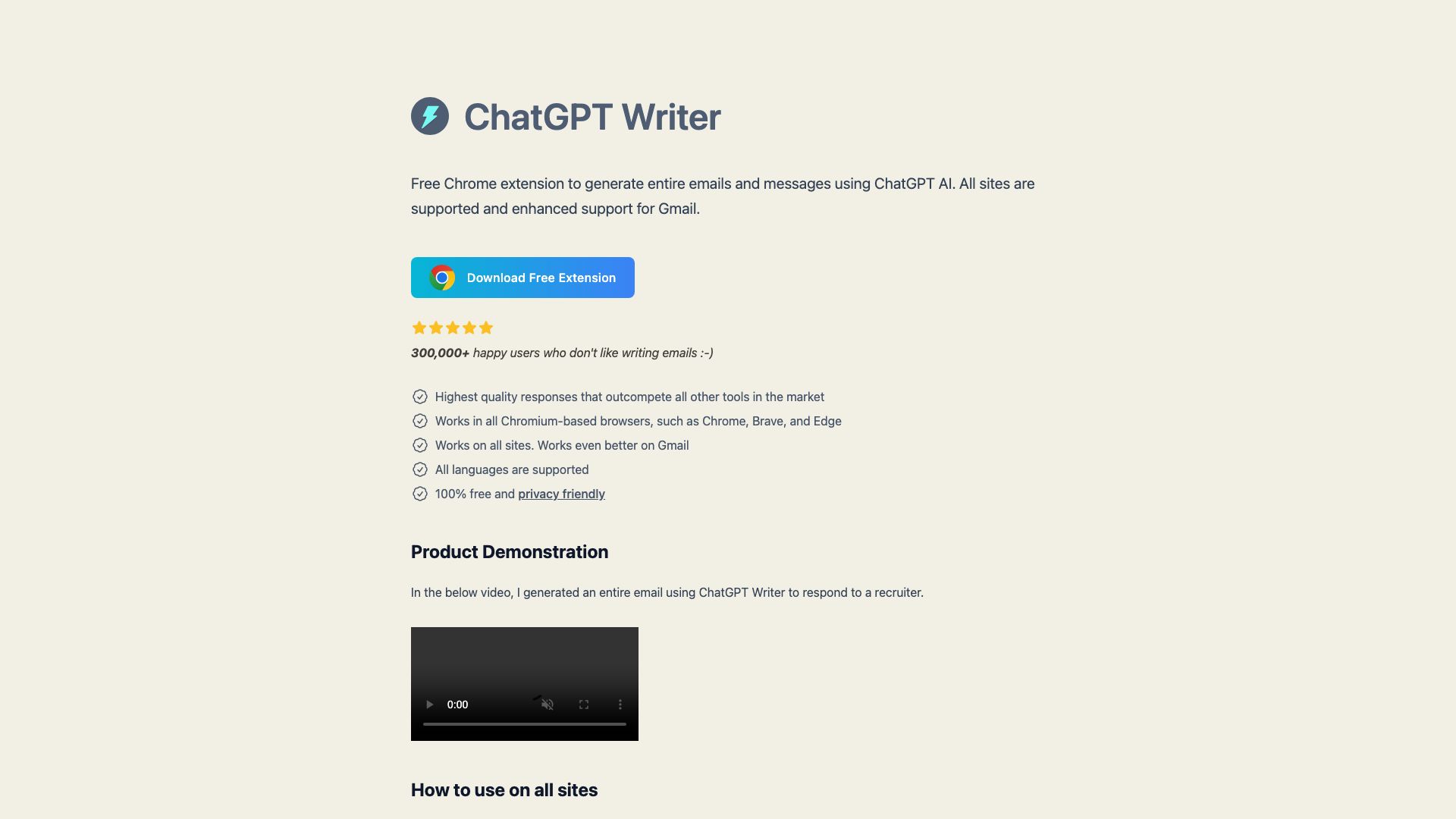 ChatGPT Writer