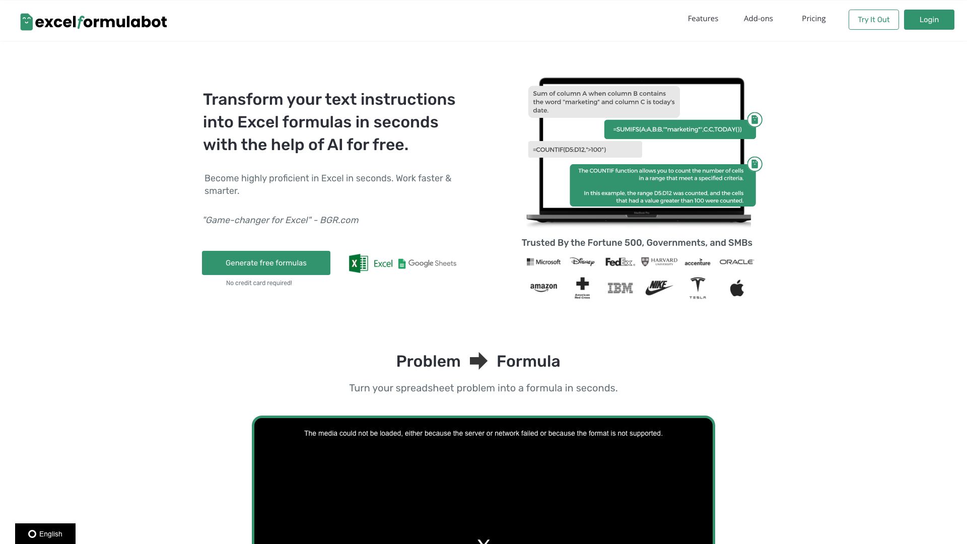 Excel Formula Bot