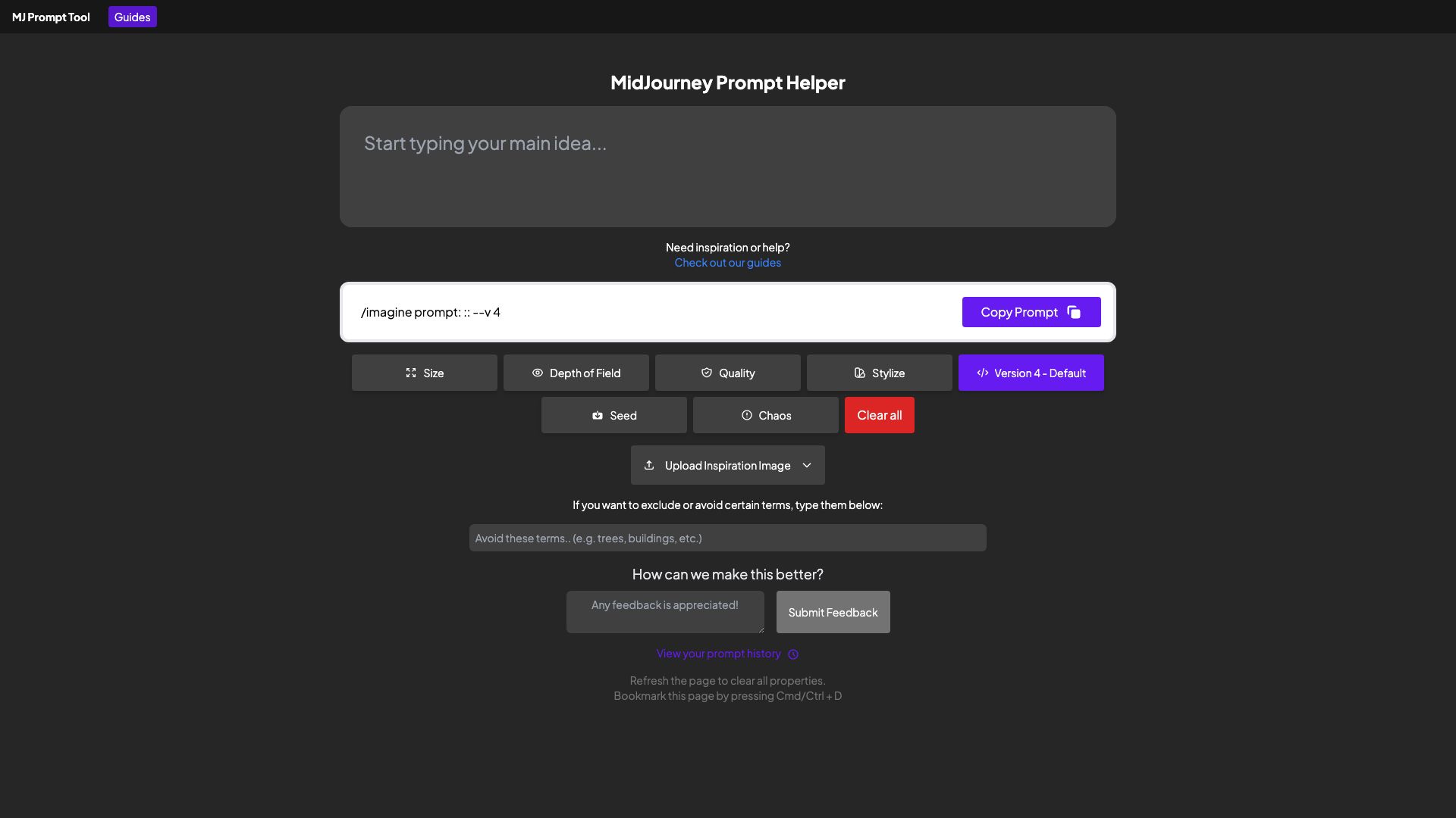 MidJourney Prompt Helper