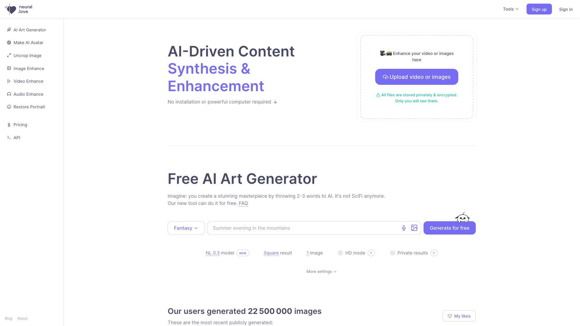Neural.love Art Generator