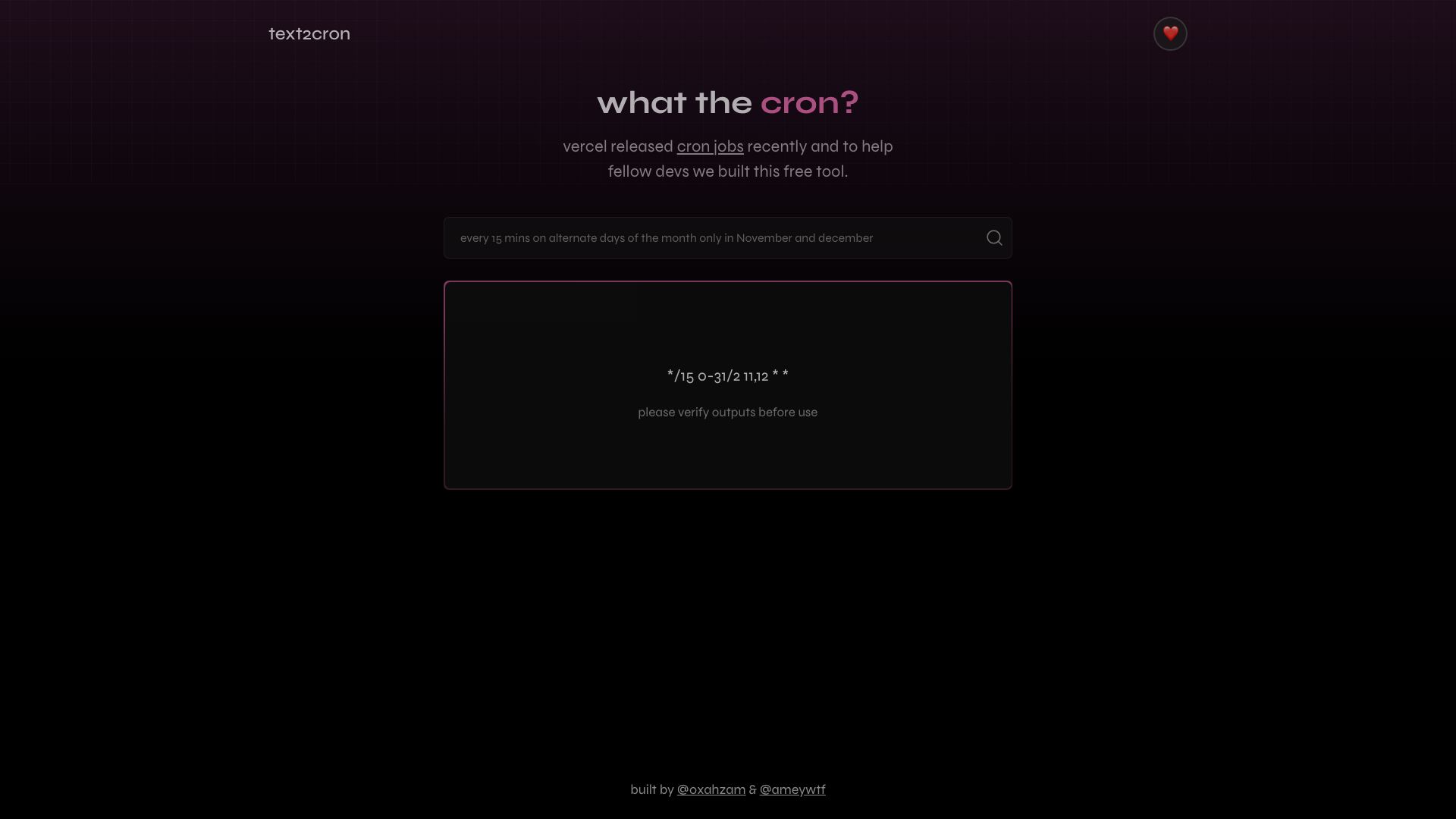 Text to Cron