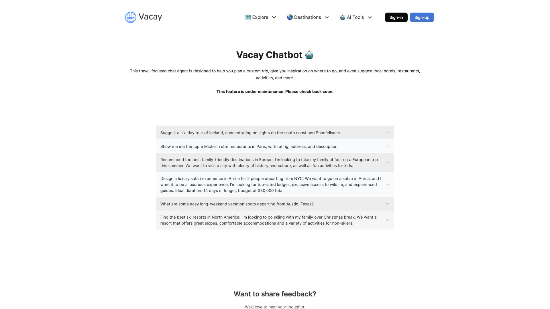 Vacation &amp; Travel Chat (GPT)